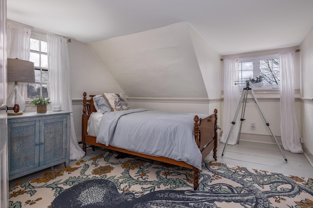 850 Noank Rd, Groton, CT 06355 - bedroom featuring light wood-style floors and vaulted ceiling
