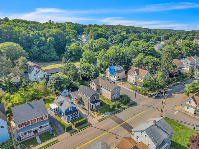 300 Central Ave, Norwich, CT 06360 - aerial view of residential area with a heavily wooded area