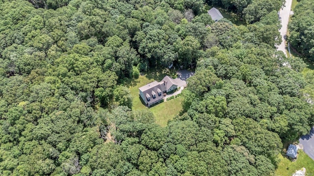 42 Woodmont Cir, East Haddam, CT 06423 - aerial overview of property's location featuring a forest