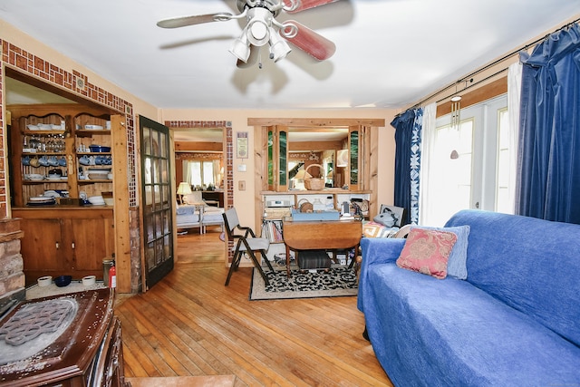 279 Pratt St, Winchester, CT 06098 - living room featuring hardwood / wood-style flooring and ceiling fan