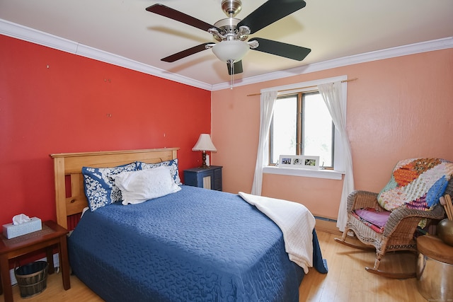 279 Pratt St, Winchester, CT 06098 - bedroom featuring wood finished floors, ornamental molding, and ceiling fan