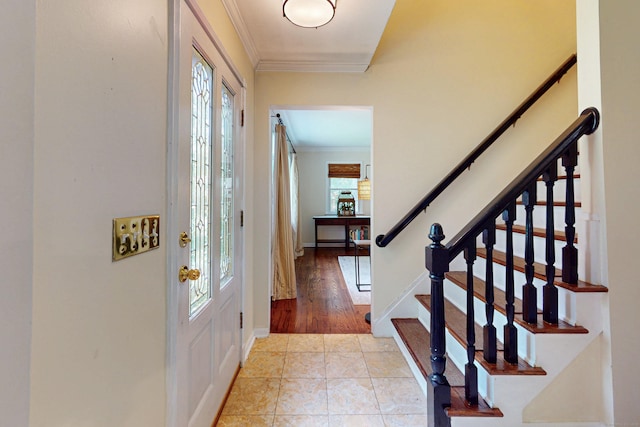 1 Whippoorwill Ln, Brookfield, CT 06804 - entryway featuring ornamental molding and stairway