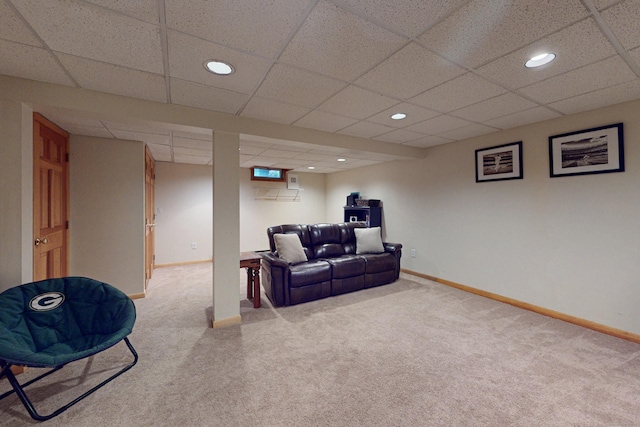 1 Whippoorwill Ln, Brookfield, CT 06804 - living area featuring carpet, recessed lighting, and a paneled ceiling