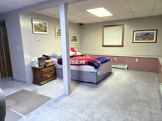 51 Peppermint Ln, Bristol, CT 06010 - carpeted bedroom with a drop ceiling and baseboard heating