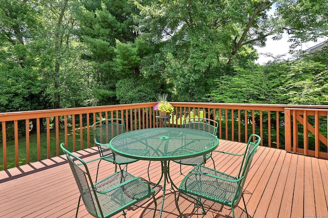 55 Mary Ellen Dr, Milford, CT 06460 - wooden terrace with outdoor dining area