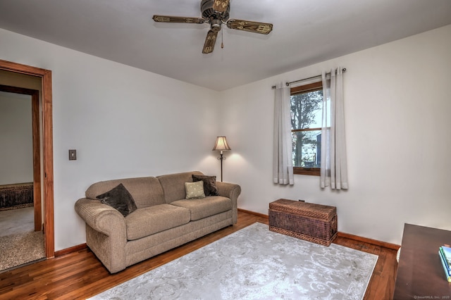 55 Mary Ellen Dr, Milford, CT 06460 - living room with ceiling fan and wood finished floors