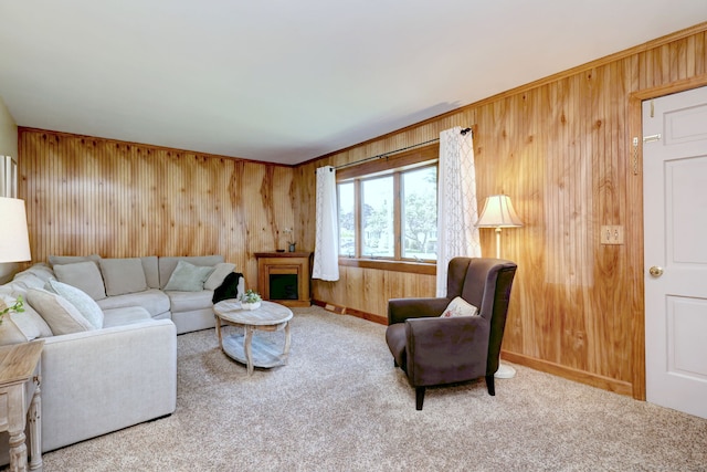 55 Mary Ellen Dr, Milford, CT 06460 - living area featuring wooden walls and carpet flooring