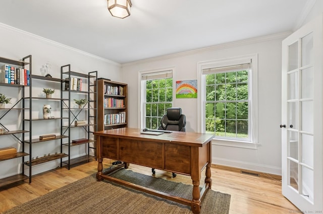 47 Tubbs Spring Dr, Weston, CT 06883 - office space featuring light wood finished floors and crown molding