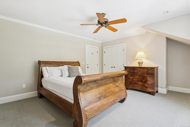 47 Tubbs Spring Dr, Weston, CT 06883 - carpeted bedroom with crown molding and ceiling fan