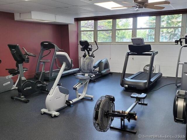 31 Woodland St Unit 7F, Hartford, CT 06103 - exercise room with ceiling fan