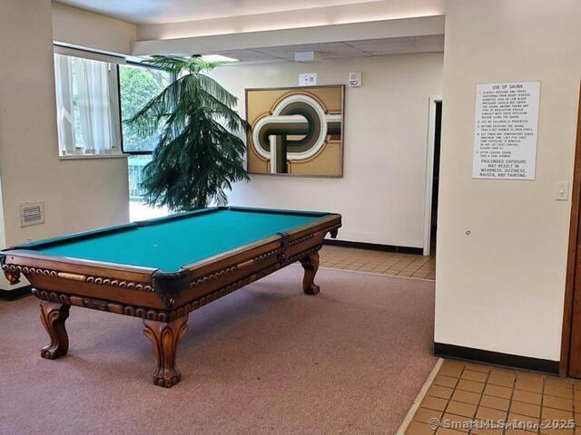31 Woodland St Unit 7F, Hartford, CT 06103 - rec room featuring light colored carpet, light tile patterned floors, and pool table