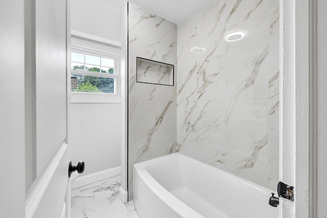 108 Adams St, New Britain, CT 06052 - full bathroom with marble finish flooring and shower / bathtub combination