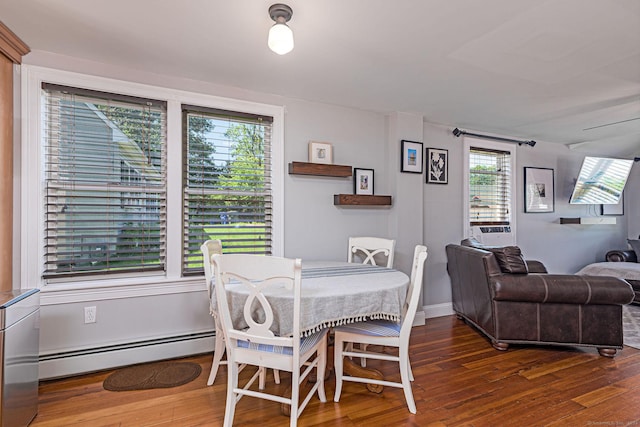 8 Johnson St, Stonington, CT 06379 - dining area featuring baseboard heating and wood finished floors