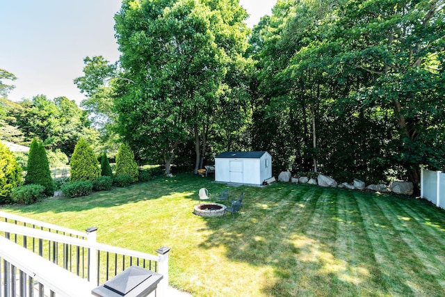 8 Johnson St, Stonington, CT 06379 - view of yard featuring a fire pit and a shed