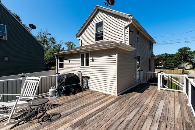 8 Johnson St, Stonington, CT 06379 - wooden deck featuring a grill