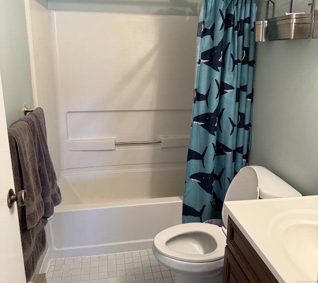 111 Dekoven Dr Apt 1008, Middletown, CT 06457 - full bathroom featuring shower / bath combo with shower curtain, vanity, and tile patterned floors