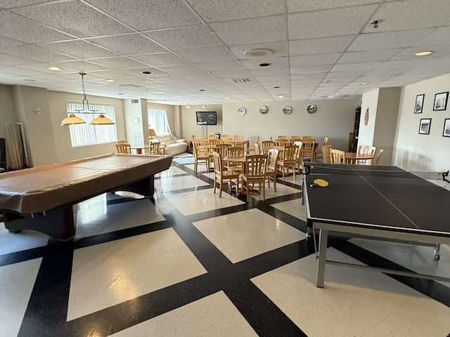 111 Dekoven Dr Apt 1008, Middletown, CT 06457 - recreation room featuring a drop ceiling and billiards