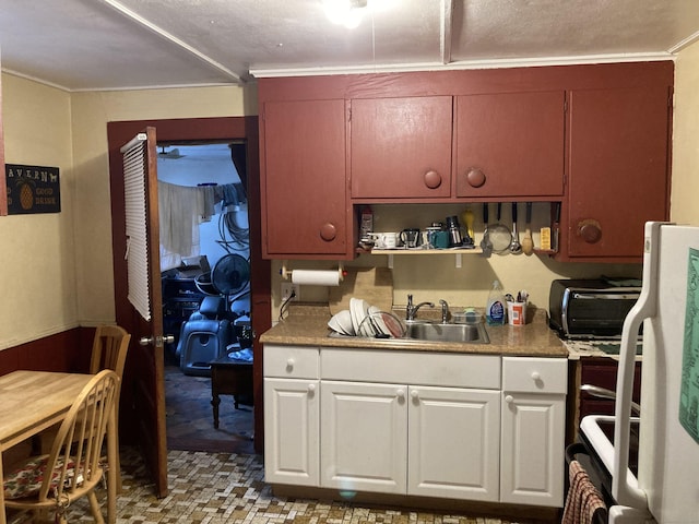 203 E Main St, Middletown, CT 06457 - kitchen with white cabinetry and ornamental molding