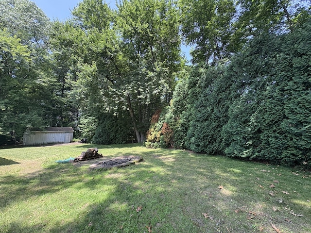 109 Middle Rd, Enfield, CT 06082 - view of grassy yard featuring a wooded view and a storage shed