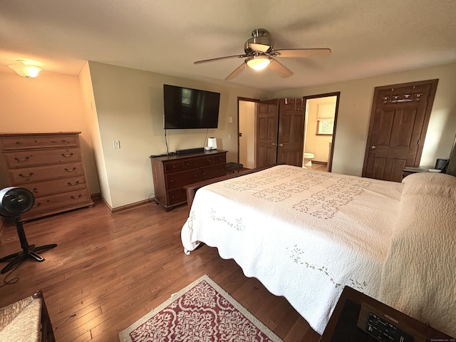 109 Middle Rd, Enfield, CT 06082 - bedroom with wood finished floors, a ceiling fan, and ensuite bathroom