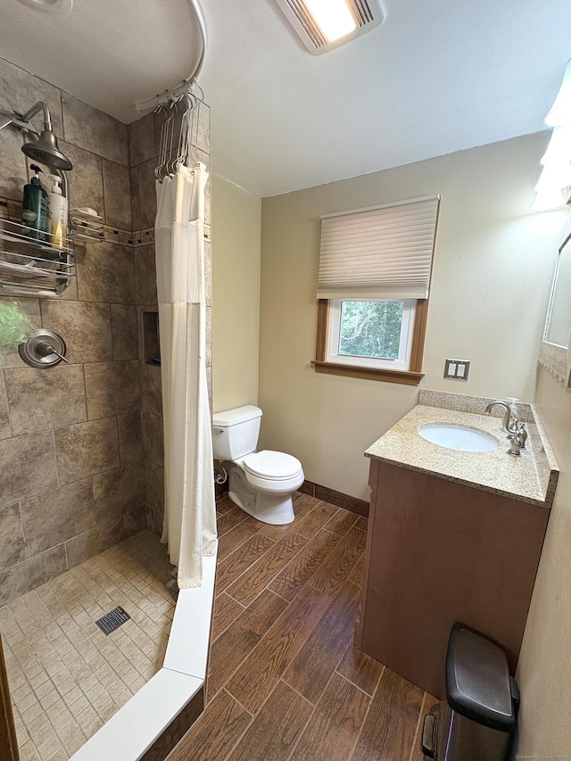 109 Middle Rd, Enfield, CT 06082 - full bathroom with vanity, a stall shower, and wood tiled floors