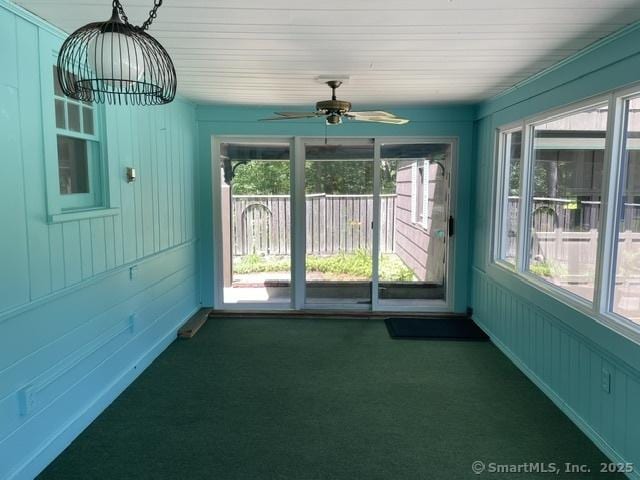 574 Cutlers Farm Rd, Monroe, CT 06468 - unfurnished sunroom featuring healthy amount of natural light and a chandelier