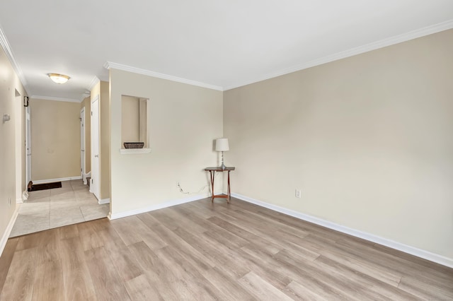 233 Derby Ave Unit 103, Derby, CT 06418 - spare room featuring light wood-type flooring and crown molding