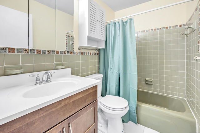 233 Derby Ave Unit 103, Derby, CT 06418 - bathroom featuring shower / tub combo, vanity, and tile walls
