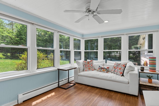 1981 Asylum Ave, West Hartford, CT 06117 - sunroom with baseboard heating, plenty of natural light, and wood finished floors