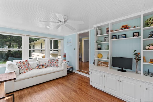 1981 Asylum Ave, West Hartford, CT 06117 - living area featuring a ceiling fan and light wood finished floors