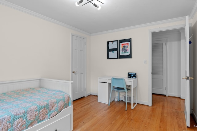 1981 Asylum Ave, West Hartford, CT 06117 - bedroom with light wood-style floors and crown molding