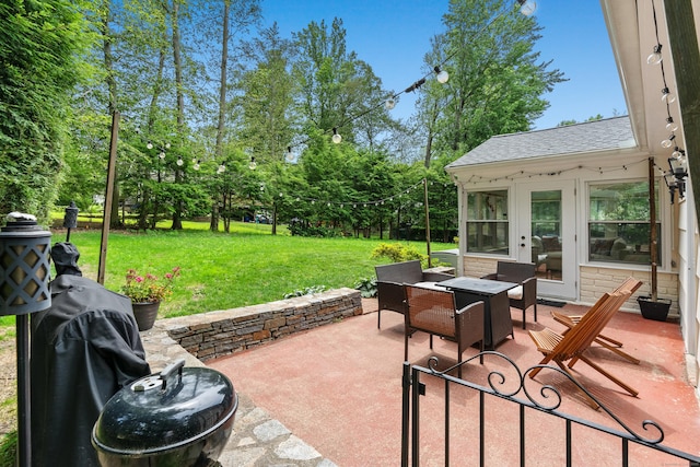1981 Asylum Ave, West Hartford, CT 06117 - view of patio with view of wooded area and outdoor dining area