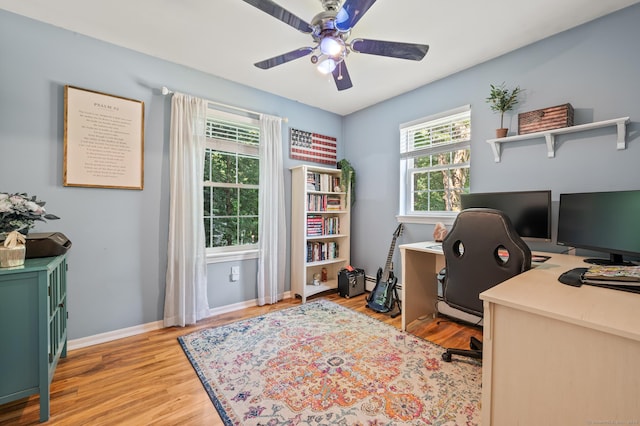 22 Quail Run, Bloomfield, CT 06002 - home office with a ceiling fan and light wood-type flooring