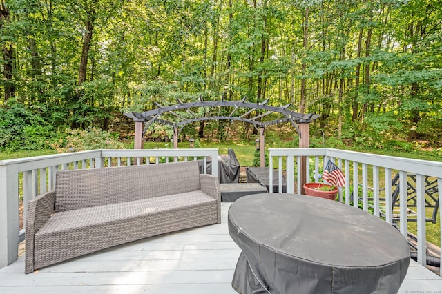 22 Quail Run, Bloomfield, CT 06002 - deck featuring a pergola and an outdoor hangout area