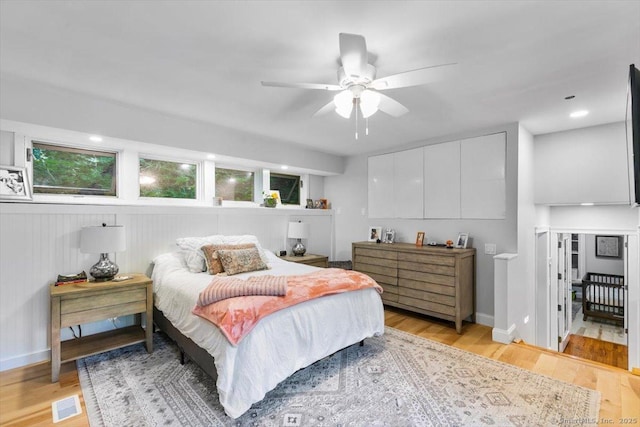 57 Notch Hill Rd, North Branford, CT 06471 - bedroom with light wood-style flooring and ceiling fan