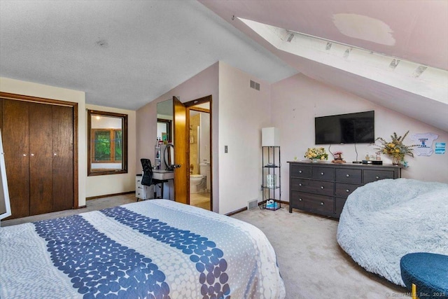 57 Notch Hill Rd, North Branford, CT 06471 - bedroom featuring light carpet, vaulted ceiling, and ensuite bathroom
