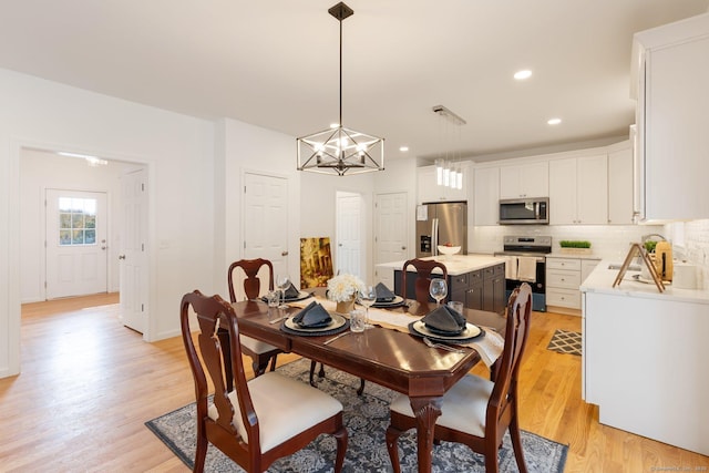 807 Pucker St, Coventry, CT 06238 - dining room featuring light wood-style flooring and recessed lighting