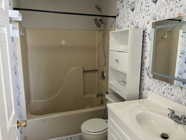 137 Judd Sq Unit 137, Wallingford, CT 06492 - bathroom with wallpapered walls, vanity, and shower / bath combination