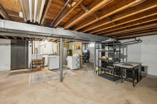 10 John Smith Dr, West Hartford, CT 06107 - unfinished basement with oil tank, electric water heater, and washer and dryer