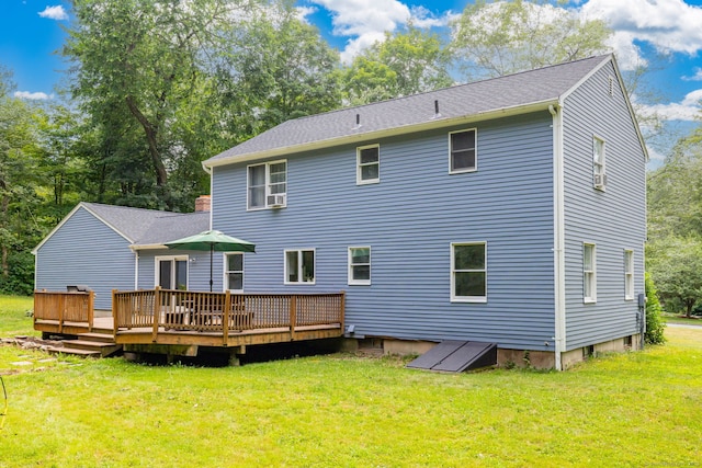 55 Charles Mary Dr, East Hampton, CT 06424 - back of house with a deck and a yard