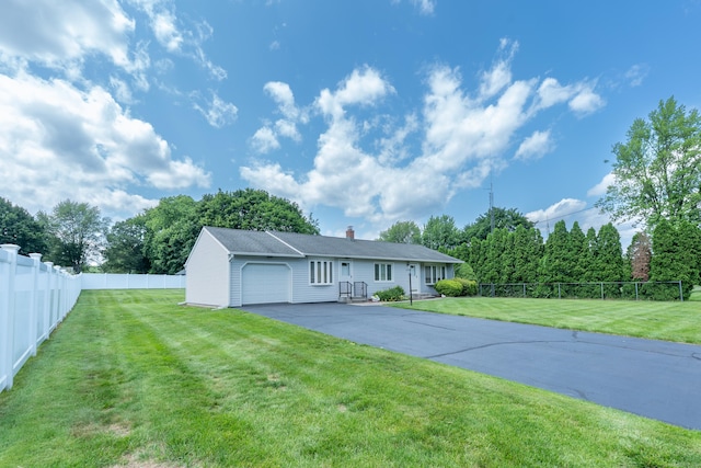 45 Osage Dr, Wallingford, CT 06492 - single story home with driveway, a garage, and a chimney