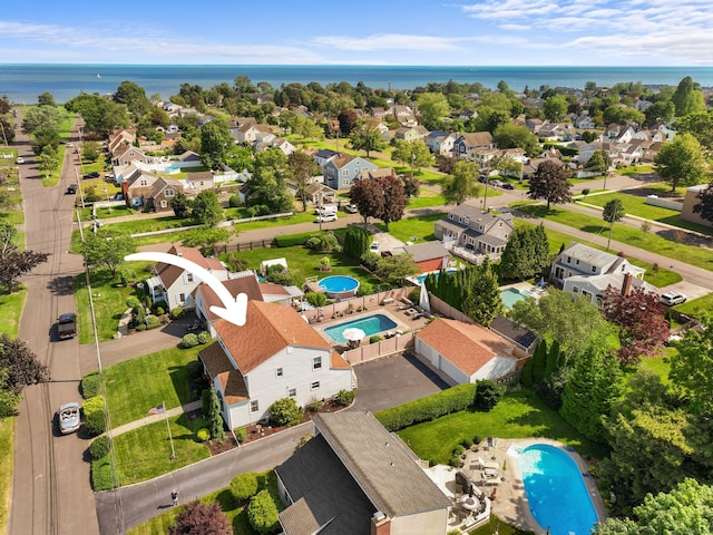 317 Victoria Lawn, Stratford, CT 06615 - aerial perspective of suburban area featuring a pool area and a large body of water