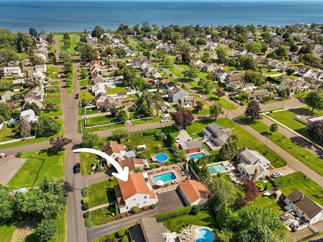 317 Victoria Lawn, Stratford, CT 06615 - aerial view of residential area with a pool and a nearby body of water