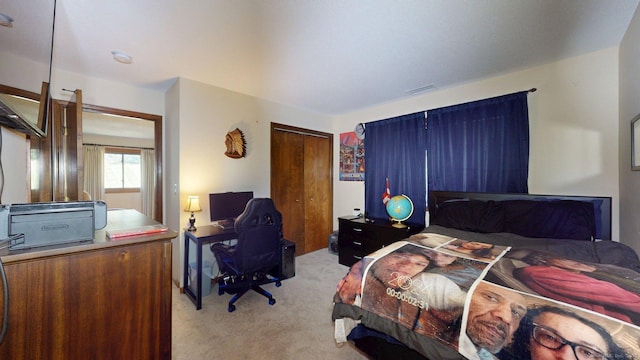 1102 Summer Hill Dr Unit 1102, South Windsor, CT 06074 - bedroom featuring light carpet, a closet, and a desk