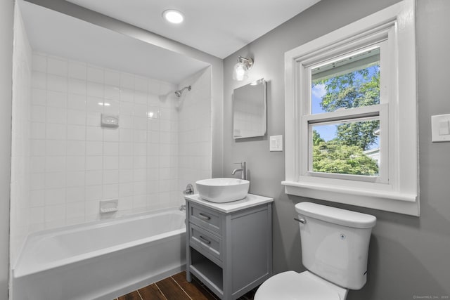 29 Gilyard St, Seymour, CT 06483 - bathroom featuring vanity, wood finished floors, and shower / bath combination