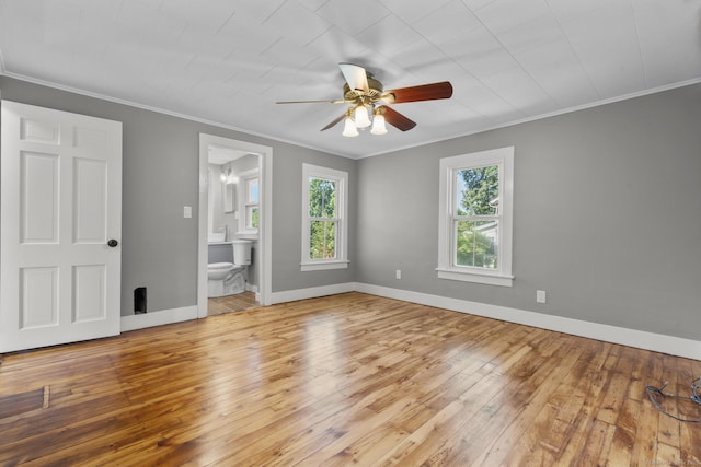 29 Gilyard St, Seymour, CT 06483 - unfurnished room with a ceiling fan, wood-type flooring, and crown molding