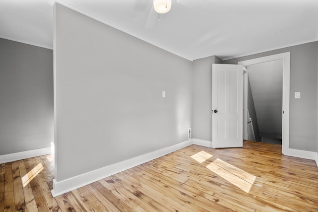 29 Gilyard St, Seymour, CT 06483 - spare room with ornamental molding, a ceiling fan, and hardwood / wood-style floors