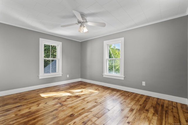 29 Gilyard St, Seymour, CT 06483 - spare room featuring healthy amount of natural light, wood-type flooring, ornamental molding, and ceiling fan