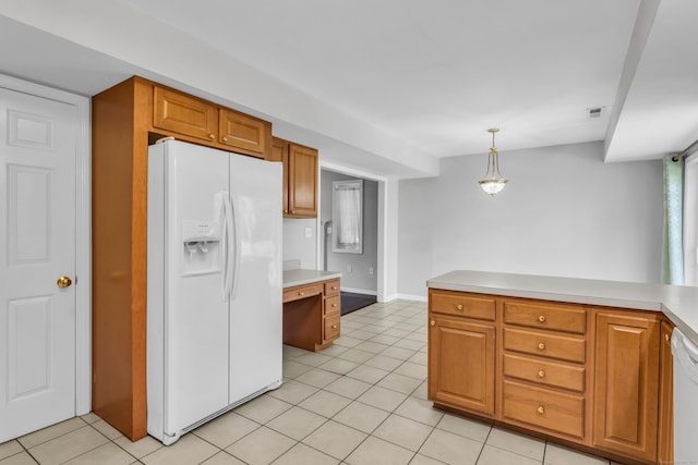 46 Pleasant Ave, Berlin, CT 06037 - kitchen featuring white appliances, light countertops, light tile patterned floors, and brown cabinets