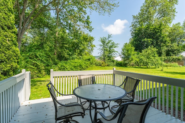 46 Pleasant Ave, Berlin, CT 06037 - wooden terrace featuring outdoor dining space and a yard